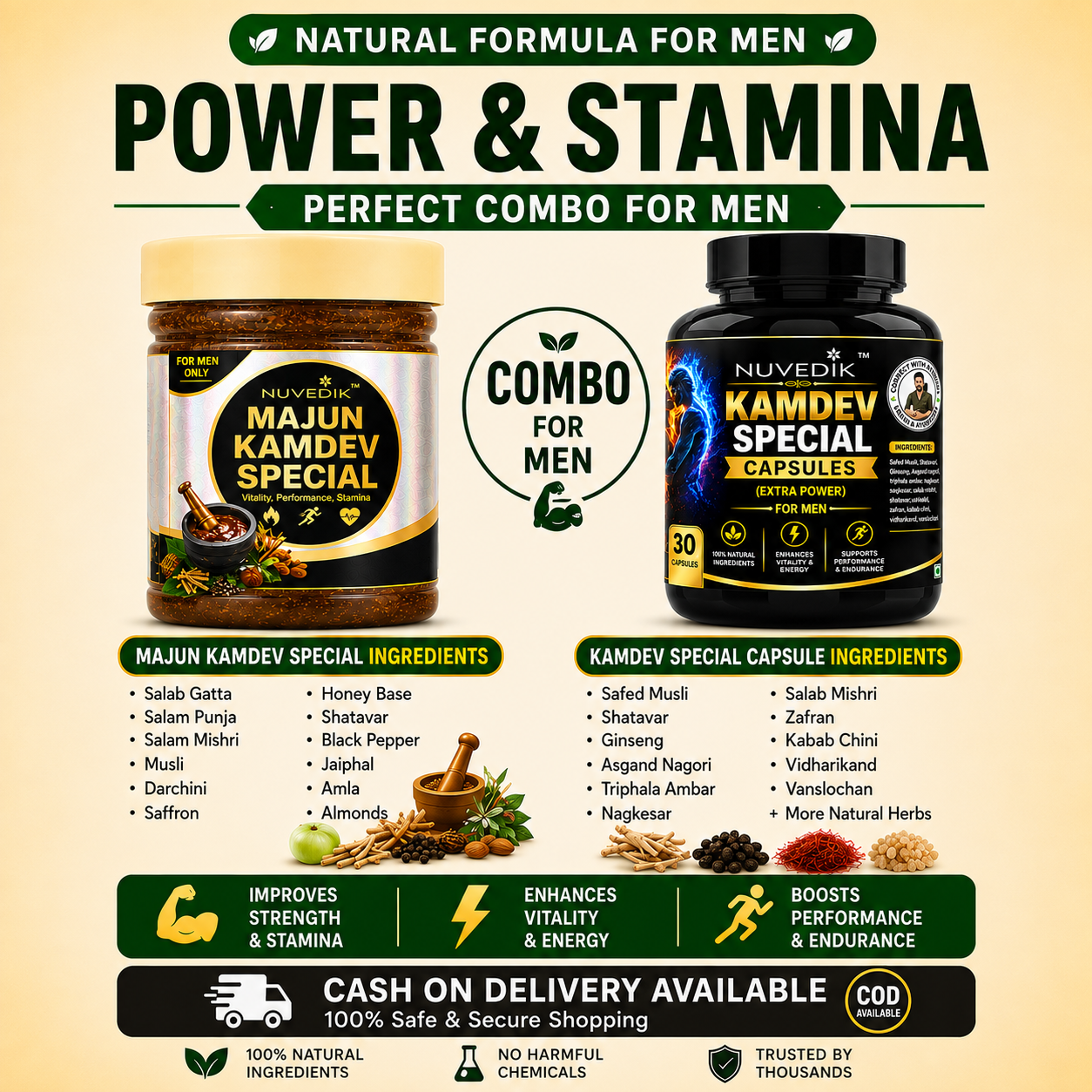 Nuvedik Kamdev Special Combo (One Month Pack)