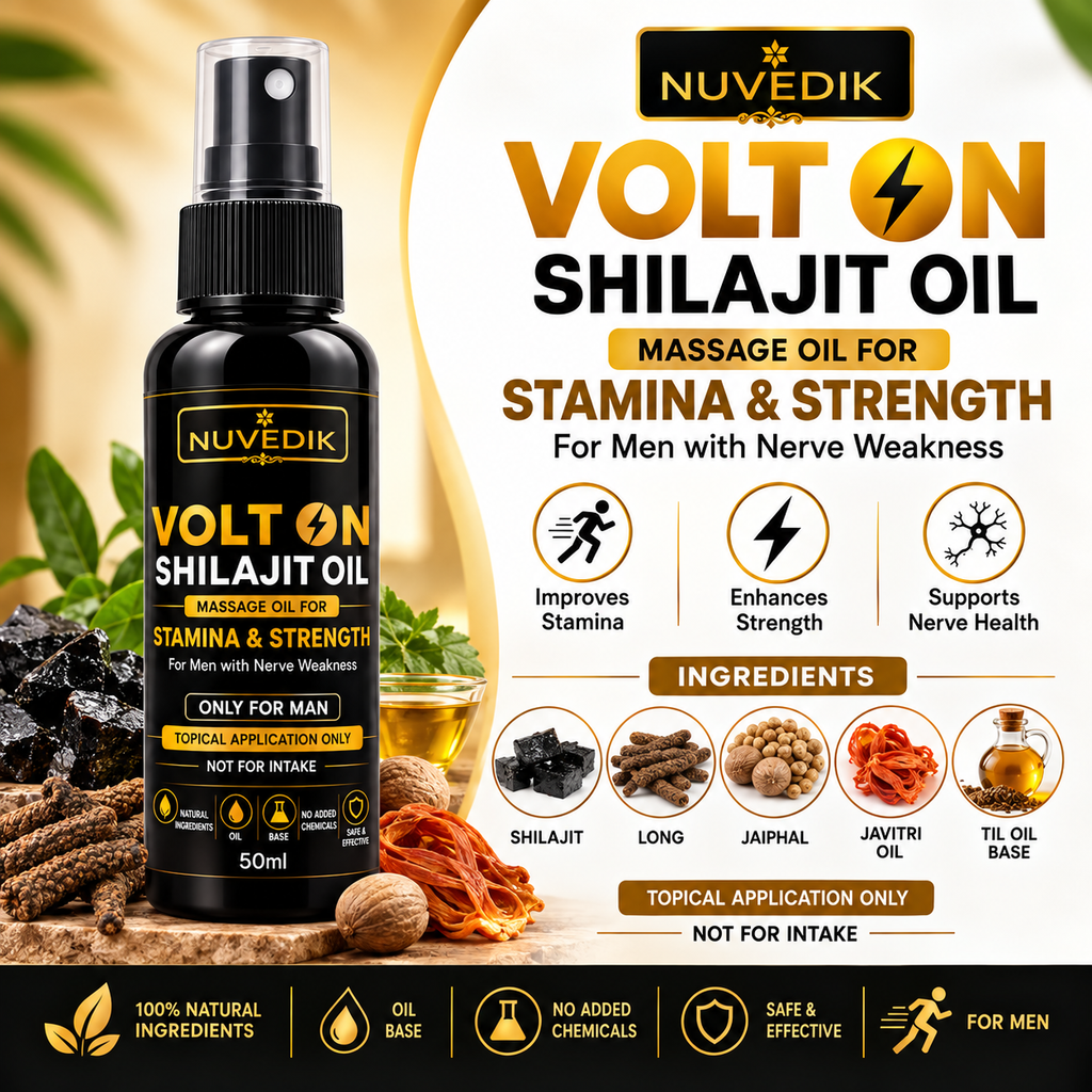 Nuvedik Volt On Shilajit Ayurvedic Massage Oil (50ml)