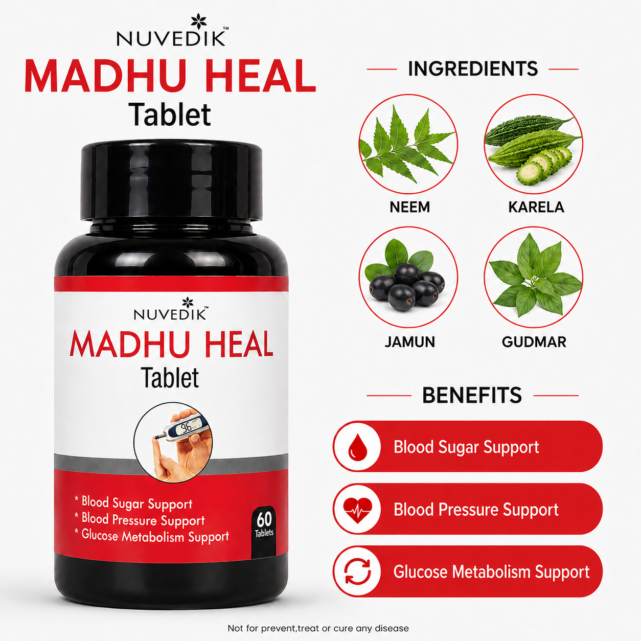 Nuvedik Madhu Heal Neem Karela Jamun Gudmar Tablets