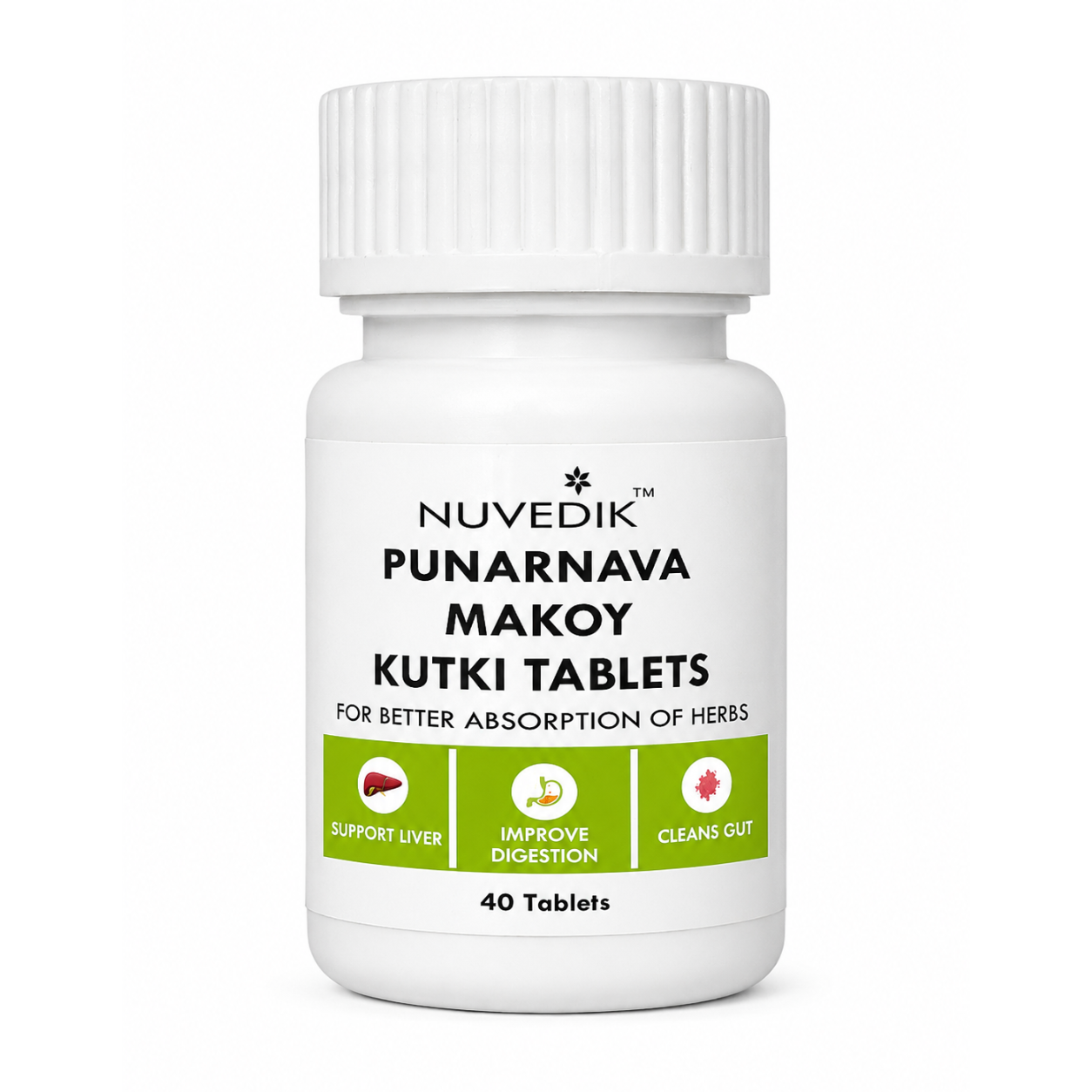 Nuvedik Punarnava Makoy Kutki Traditional Ayurvedic Tablets