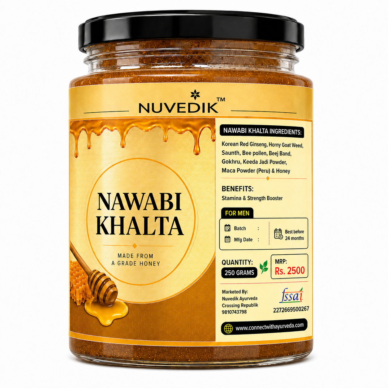 Nuvedik Nawabi Khalta Ayurvedic Honey Blend for Men (250g)
